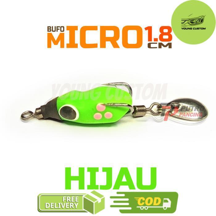 Lure Bufo MICRO 1.8cm Blade Soft Frog softfrog - Hijau -young