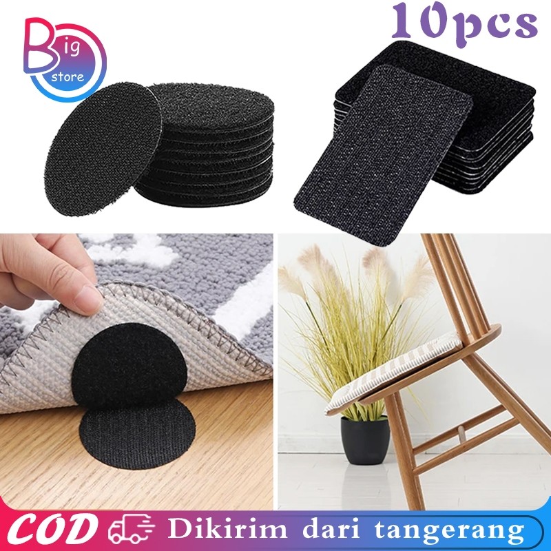 Isi 10pcs Perekat Kain Velcro Dua Sisi Velcro Perekat Bulat 6cm Velcro Double Tape Velcro Magic Tape