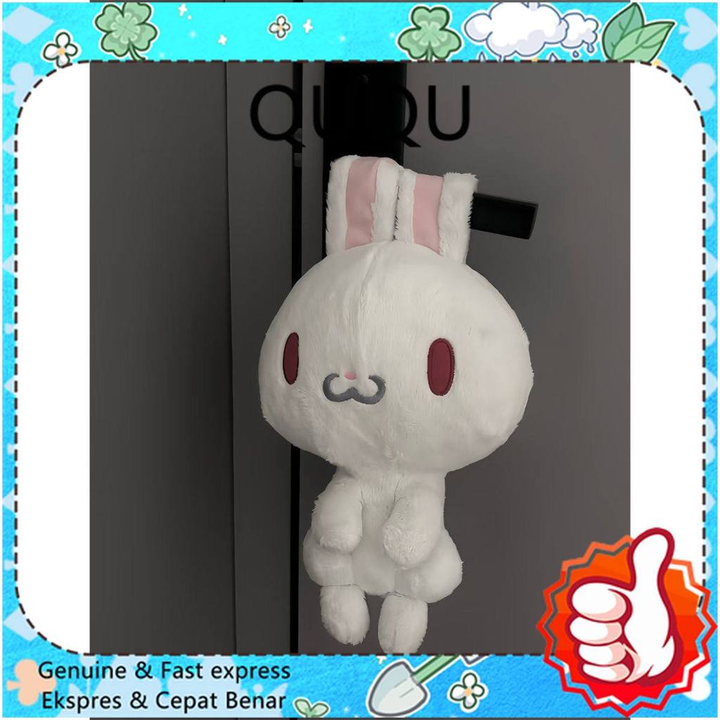 Japanese Cute Vintage Plush Toy Storage Bag for Gloomy Bunny W Mouth Red Eyes Kawaii Plush Doll Orga