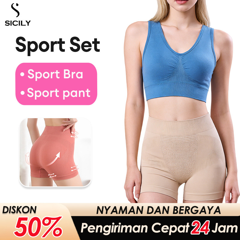 Sport Bra Wanita Tanpa Busa Jumbo  Push Up Yoga Bra dan Korset untuk Olahraga Yoga Fitness Lari Cela