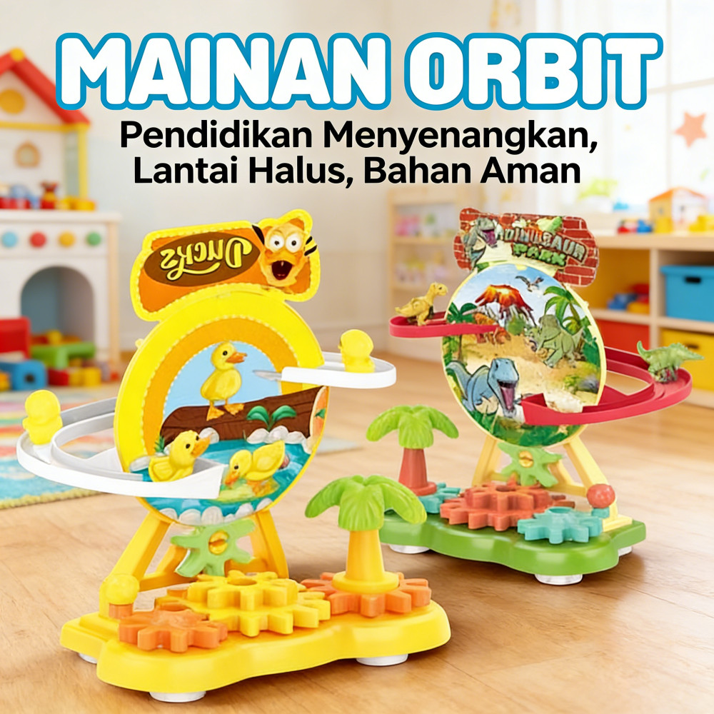 Rotating Gear Building Blocks Paradise Dinosaurus Anak Instrumen Edukasi Mainan