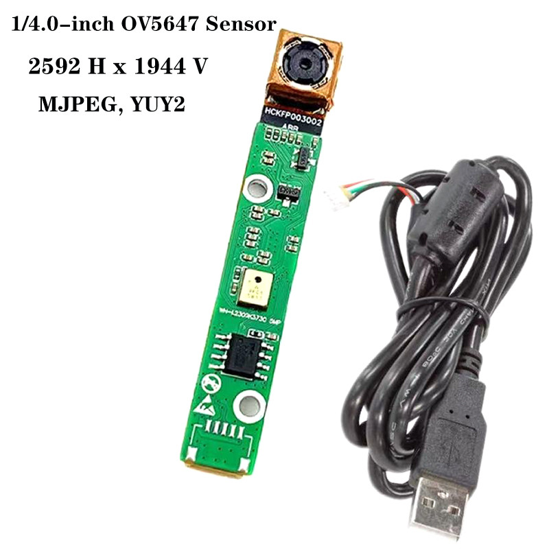 2592x1944 OV5647 5MP HD Modul Kamera USB Autofokus 68° Motherboard + papan sambungan lensa Digunakan