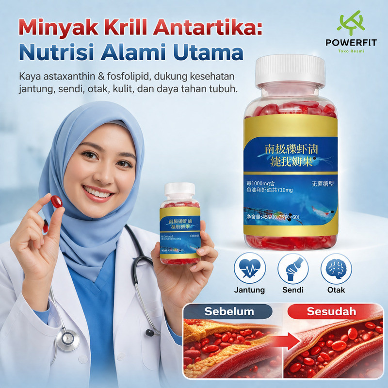 Kualitas Tinggi 60 Kapsu Minyak Ikan Krill Norwegia Natural Astaxanthin Suplemen Minyak Ikan Arktik 