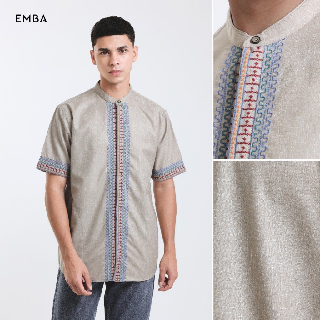 Kemeja Koko Emba Classic  Pria Lengan Pendek Panjang Termurah