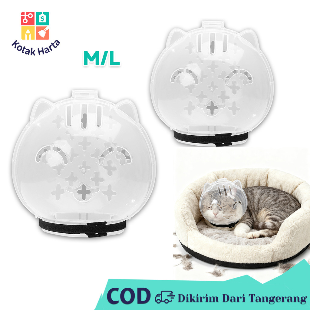 Helm Kepala Kucing Anti Gigit Lick Penutup Mulut Space Hood Bola Bahan Bernapas Untuk Perlindungan