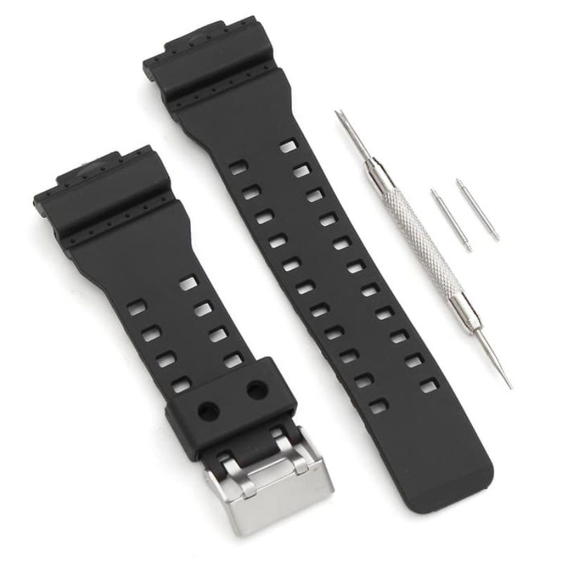 Tali strap jam tangan Casio G-Shock ga100 ga-100 ga 100 ga110 110 free pin pen spring bar 16mm