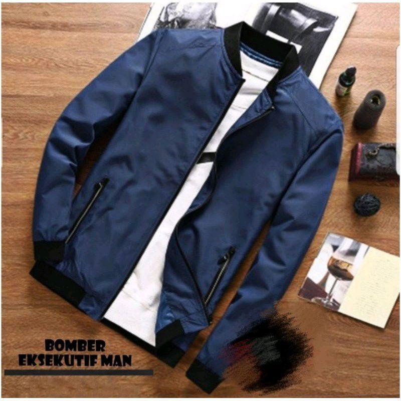 Jaket Bomber polos  Murah Pria executive bomber man Executive Bomber Man – Elegan & Simpel, Kerja
