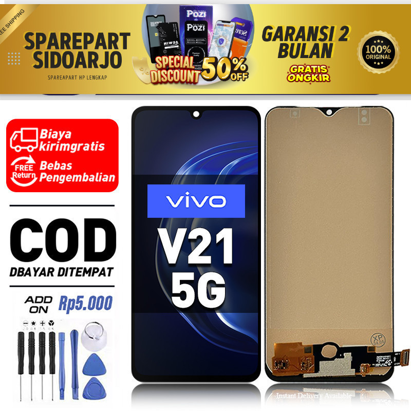 LCD VIVO V21 5G Touchscreen Fullset-Original Compatible For Glass Touch Screen Digitizer ori-asli CO
