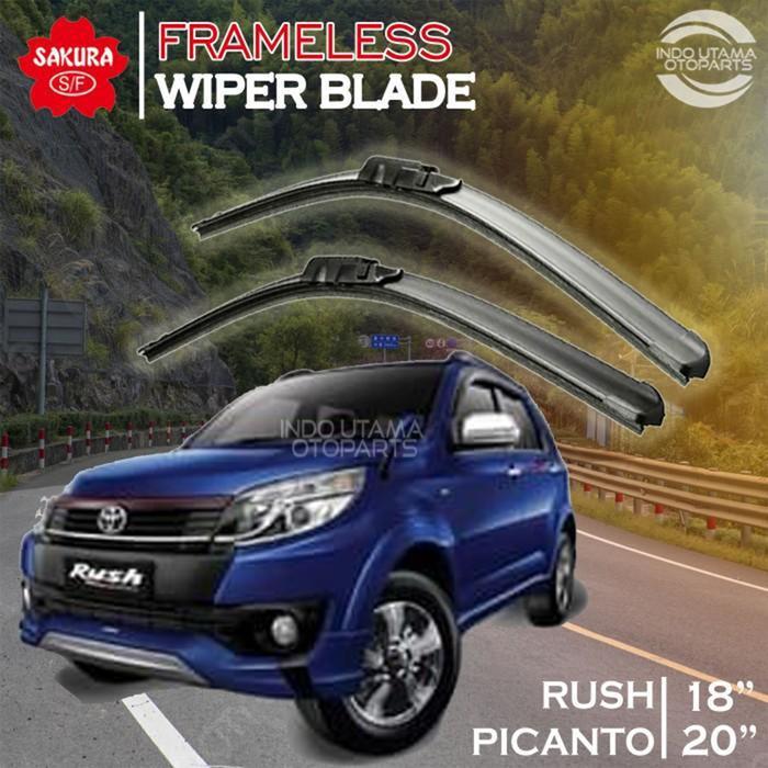 Wiper Frameless Rush Picanto Karet Kaca Mobil SAKURA PASSSSS