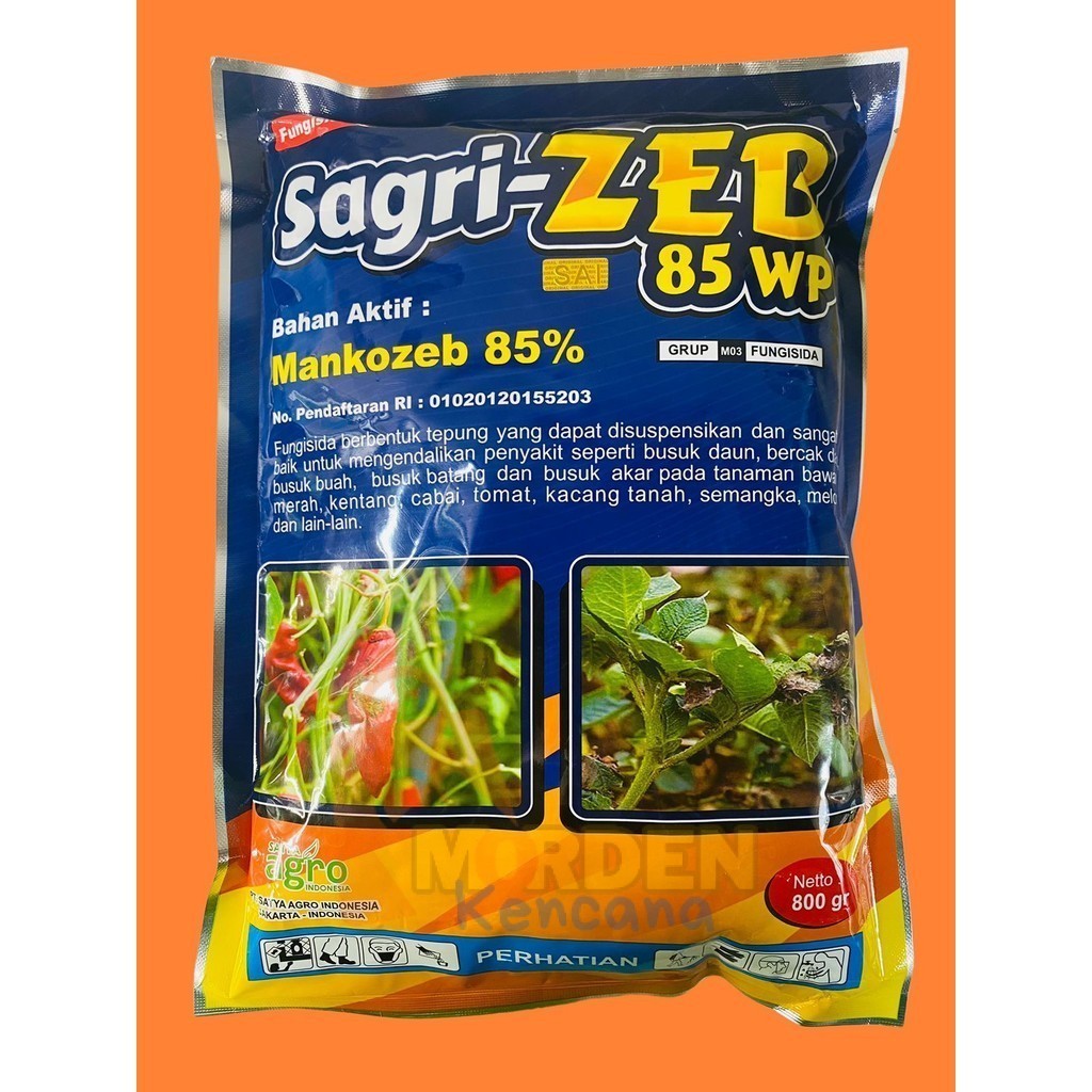 Fungisida mankozeb SAGRI-ZEB sagri zeb 85wp isi 800gr dari SATYA AGRO