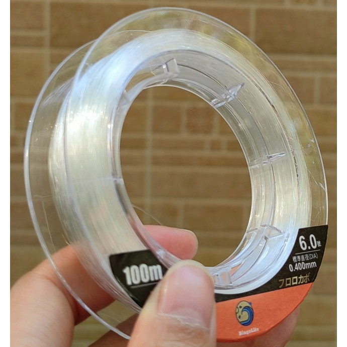 Bingolife Senar Pancing Fluorokarbon Murni 100m Warna Transparan Tahan Aus Tarikan Kuat Elastisitas 