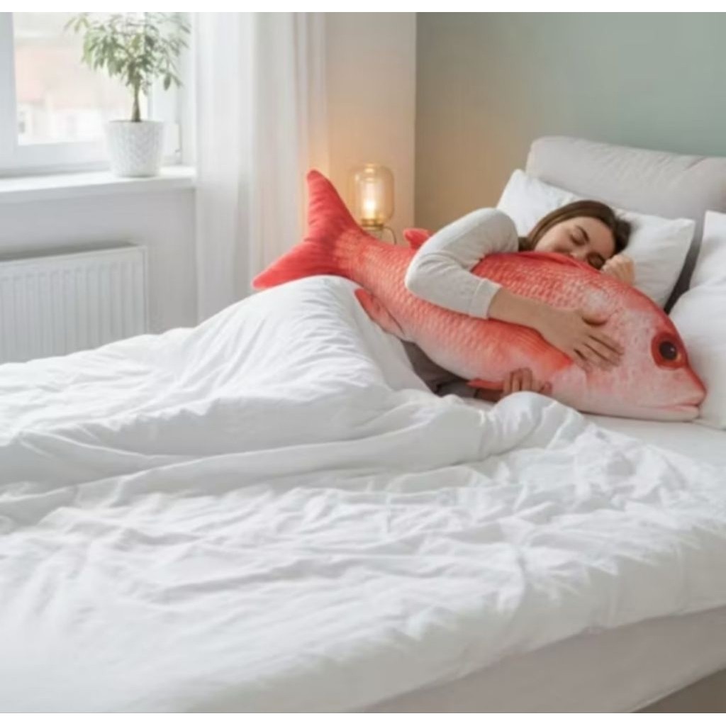 [ss]Boneka bantal ikan kakap merah printing jumbo lembut dan sangat empuk