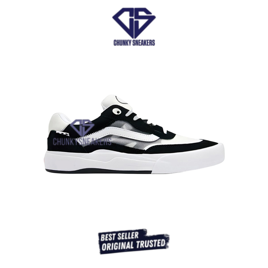 Sepatu Vans Wayvee Pro Skate Black True White 100% Original BNIB