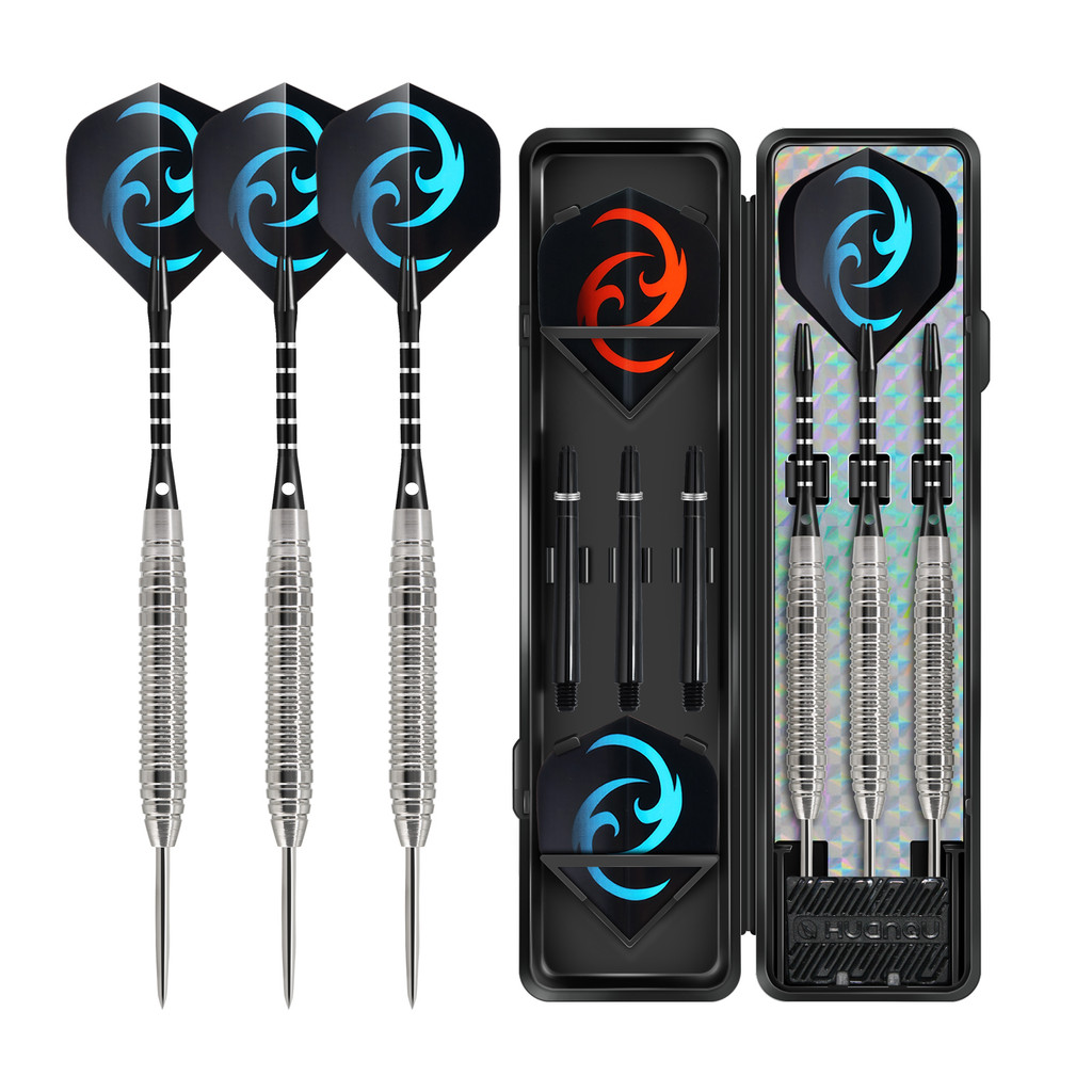 Huanqu 20g Iron Darts, Equipped with Extra Dart Shafts, Dart Wings, Dart Sharpening Stone, and Stora