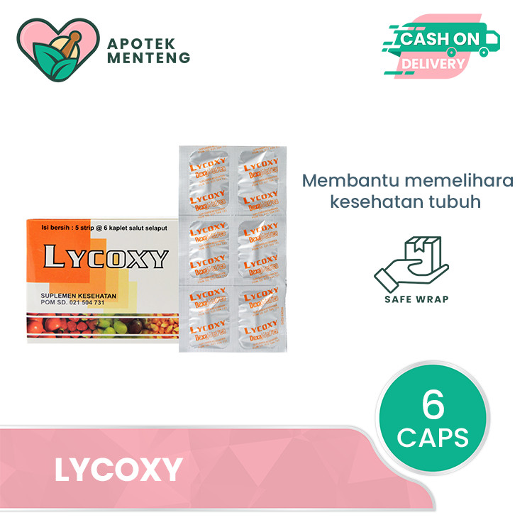 Lycoxy Strip 6 Kaplet - Suplemen Antioksidan Penangkal Radikal Bebas