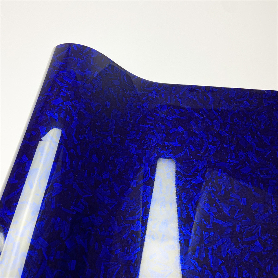 Glossy Forged Carbon Foil Film Car Wrapping Vinyl Blue Bicycle Styling Sticker Auto Accessories Blue
