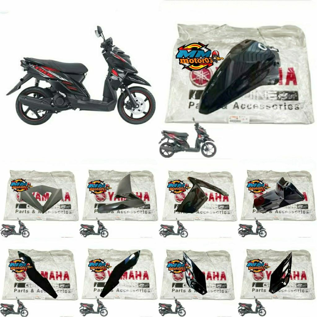 BODY BODI HALUS FULL SET XRIDE X-RIDE 115 HITAM GLOSSY ORIGINAL YGP GENUINE PARTS