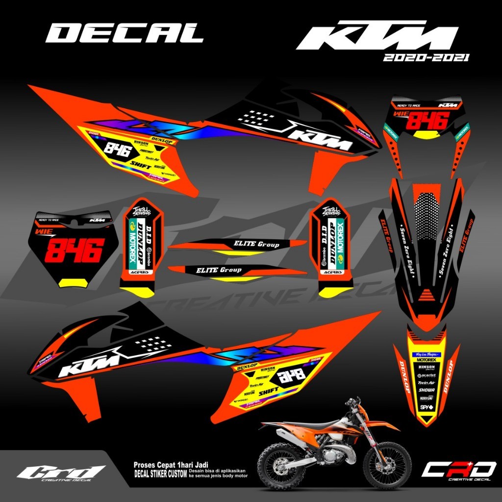 Decal Stiker Motor KTM 250-450 Tahun 2020-2022 Decal KTM 250 exc Jual Decal Ktm 2020 Up