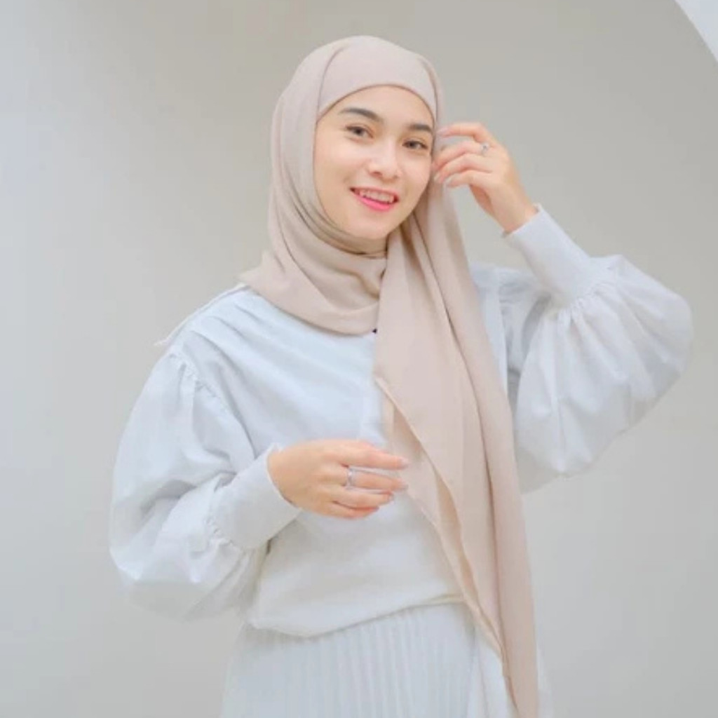 Jilbab Segiempat Instan Inner 120x120 Hijab Instan Inner 2in 1 Ceruty Babydoll