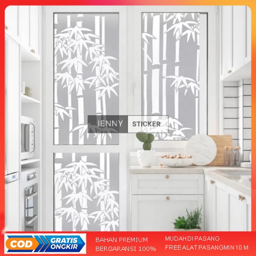 Sticker Kaca -Kaca Film - Sandblast Sandblast Sunblast Kaca Motif Bambu