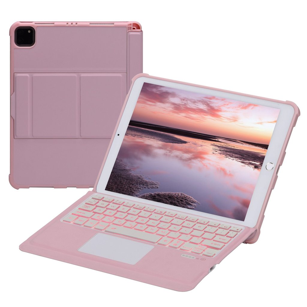 T207D For iPad Air (2020)  (2022) PU Leather AntiDrop Case + Detachable Bluetoothcompatible Keyboard