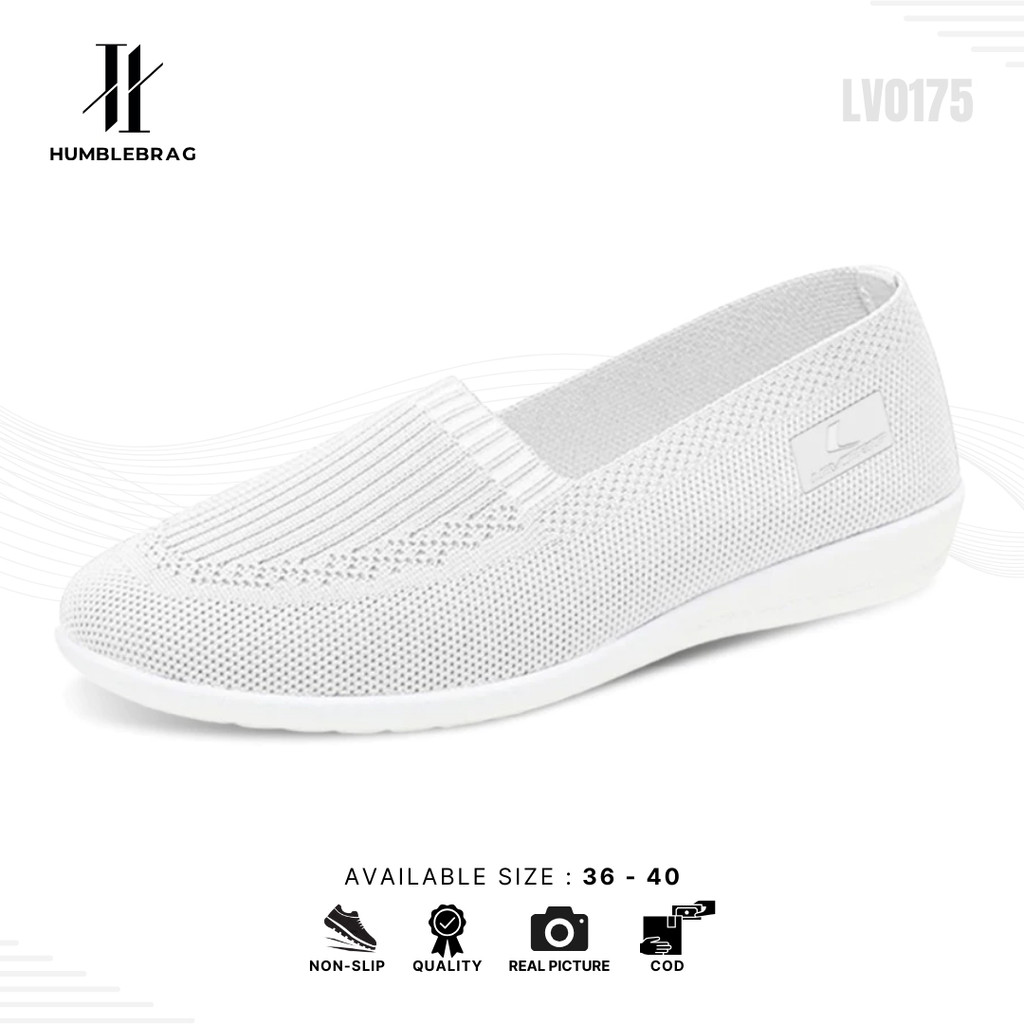 HMBRG Eunji Sepatu Slip On Wanita Rajut Sepatu Tanpa Tali Shoes Slip On Ultra LV0175
