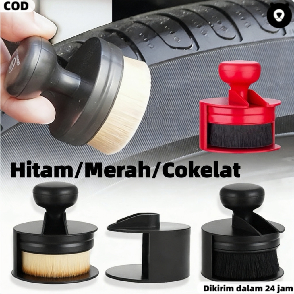 Soft Tire Detailing Brush Kuas Mobil Sikat Semir Ban Brush Detailing Kuas untuk Detailing Ban Mobil