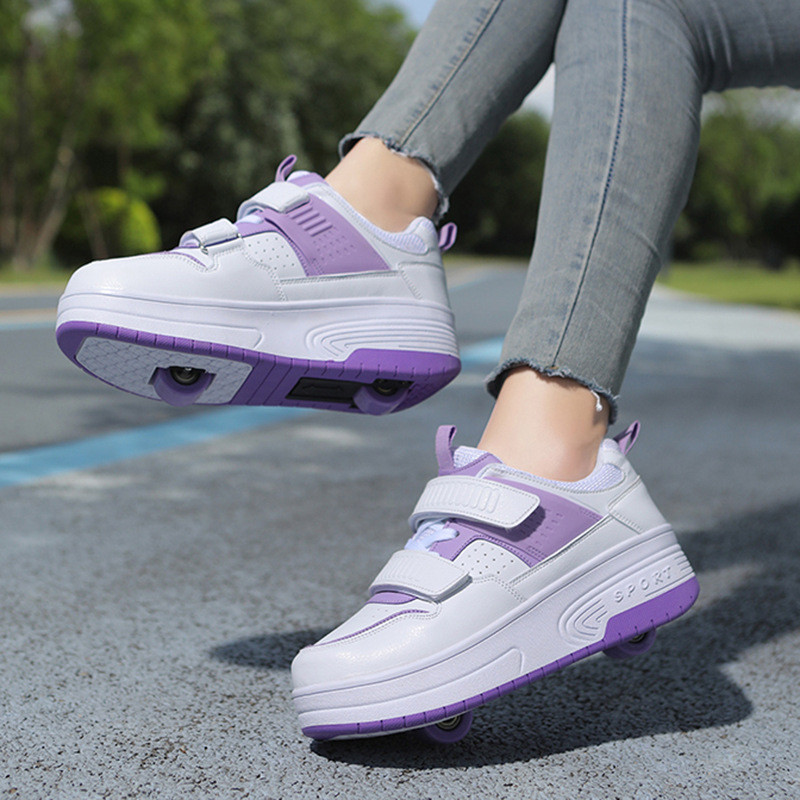 Sepatu Roda Sepatu Heelys   Ganda Sepatu Anak Pria dengan Roda Sepatu Seluncur Es  Wanita  Dewasa  S
