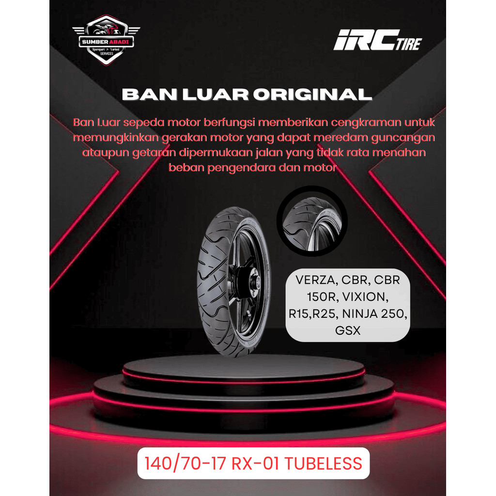 IRC Ban Luar 140/70-17 RX-01 R Tubeless