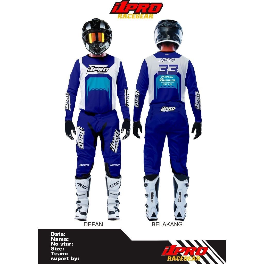 Jersey set pants motocross trail trabas advanture