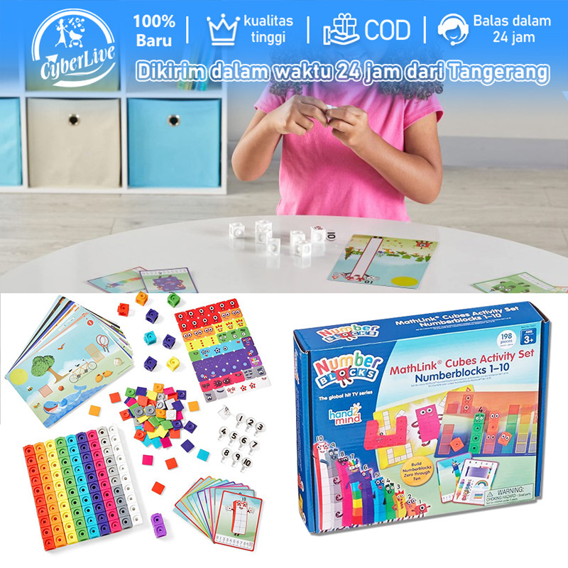 Numberblocks MathLink Cubes Set Aktivitas Matematika 1-10 Untuk Anak PAUD