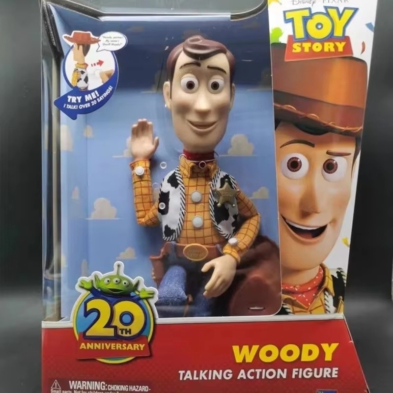 Original Toy Story 20th Anniversary Woody & Jessie Talking Action Figures Doll Model Toy Desktop Orn