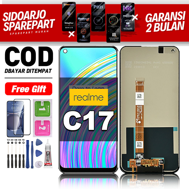 LCD Realme C17 Fullset hp layar Touchscreen untuk Glass Touch Screen Digitizer COD -original free le