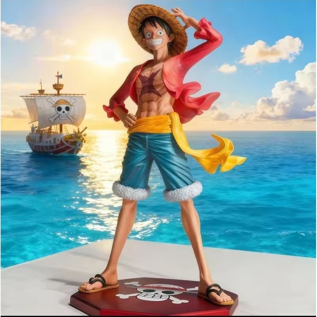 KOLEKSI Action Figure One Piece Monkey D Luffy 24cm Pop Version