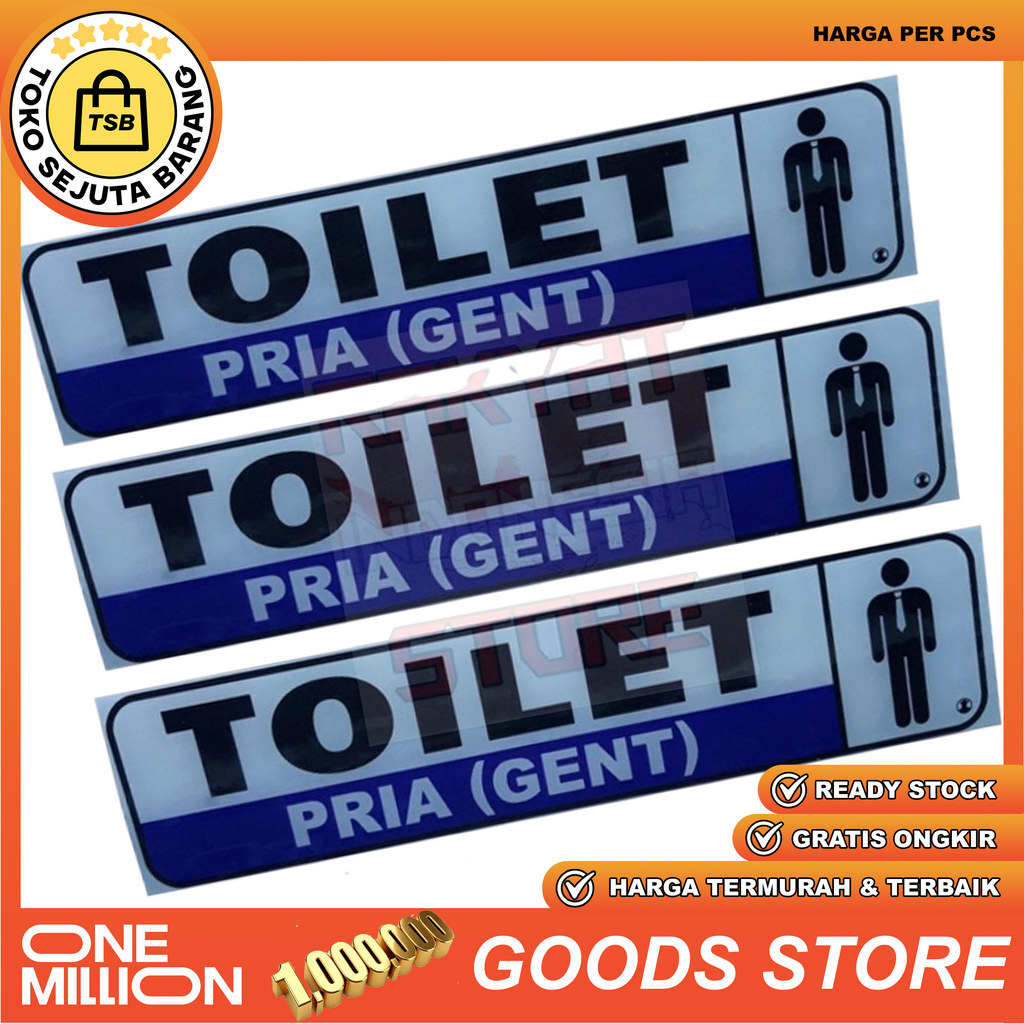 Label Toilet Pria Akrilik Gent Papan Signage WC Sticker Tanda Tulisan Acrylic Acrylik Akrilic Tempel