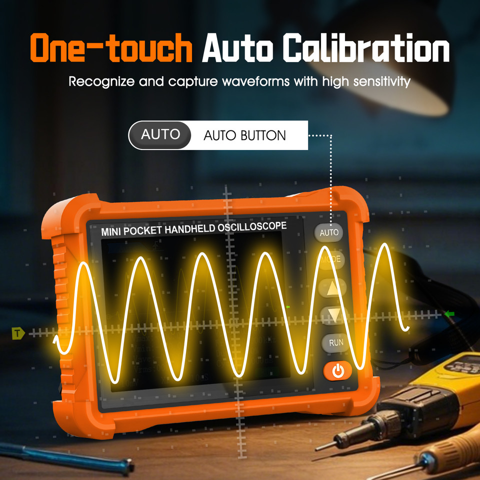 BTMETER BT-250K Handheld Oscilloscope 250kHz ±40V 2.8'' LCD 3H Rechargeable Industrial Auto/Manual T