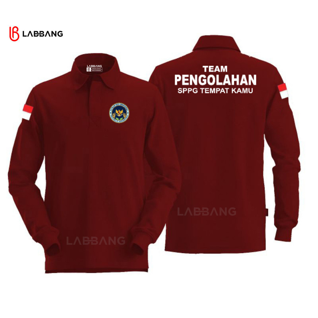 Polo Shirt Lengan Panjang DB TEAM PENGOLAHAN SPPG MBG Unisex Pria Wanita Program MBG