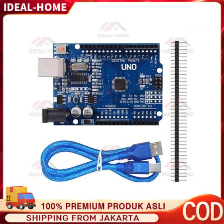 Uno R3 with Cable - Arduino Uno Complatible ATmega328p dengan kabel