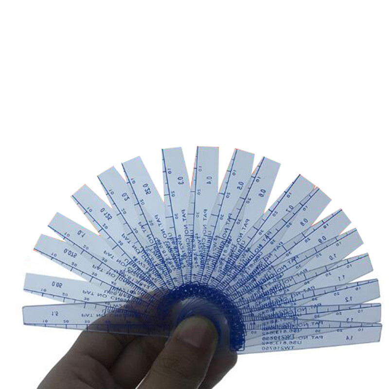 Plastic Feeler Gauges Metric Thickness Gap 0.05-1.5mm 18pcs Metric Filler Feeler Gauge Plastic Measu