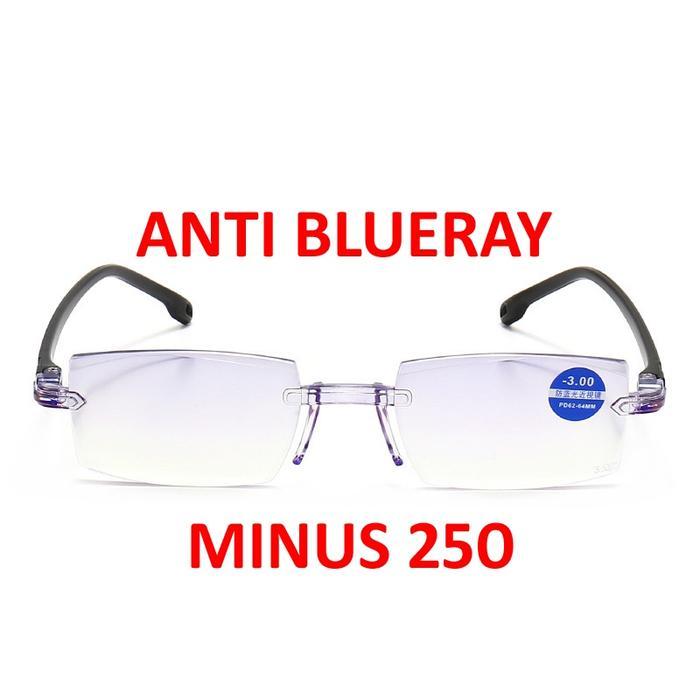 Kacamata Frameless Minus Plus Pria Wanita Rabun Dekat Jauh Siap Pakai - Minus, 100