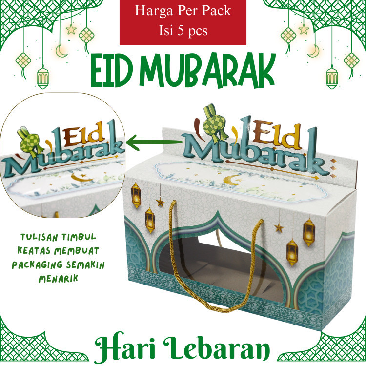 Kotak Toples Jar Isi 3 Toples, Paper Bag tabung Idul, dus toples kue kering, Jendela mika (5 PCS)