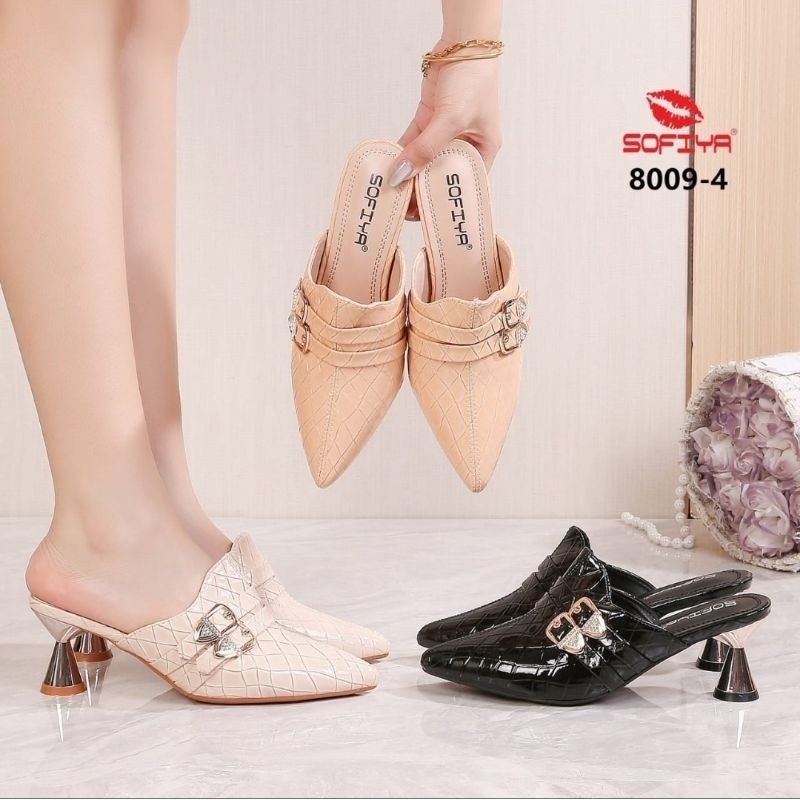 SOFIYA ORI 8009 4 SANDAL SLOP  HEELS WANITA IMPORT HAK 7 CM / SENDAL HILS