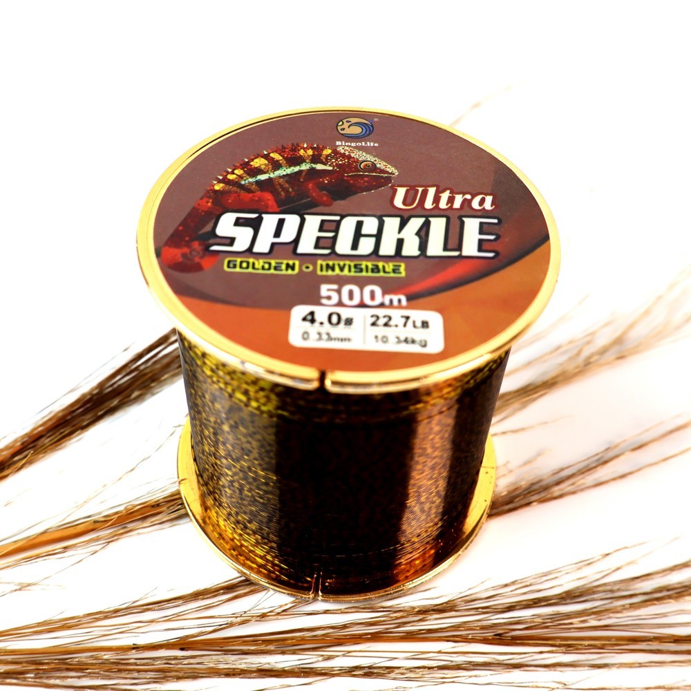 Bingolife Senar Pancing Nilon Golden Speckle 500m Invisible Kuat Anti-Keriting