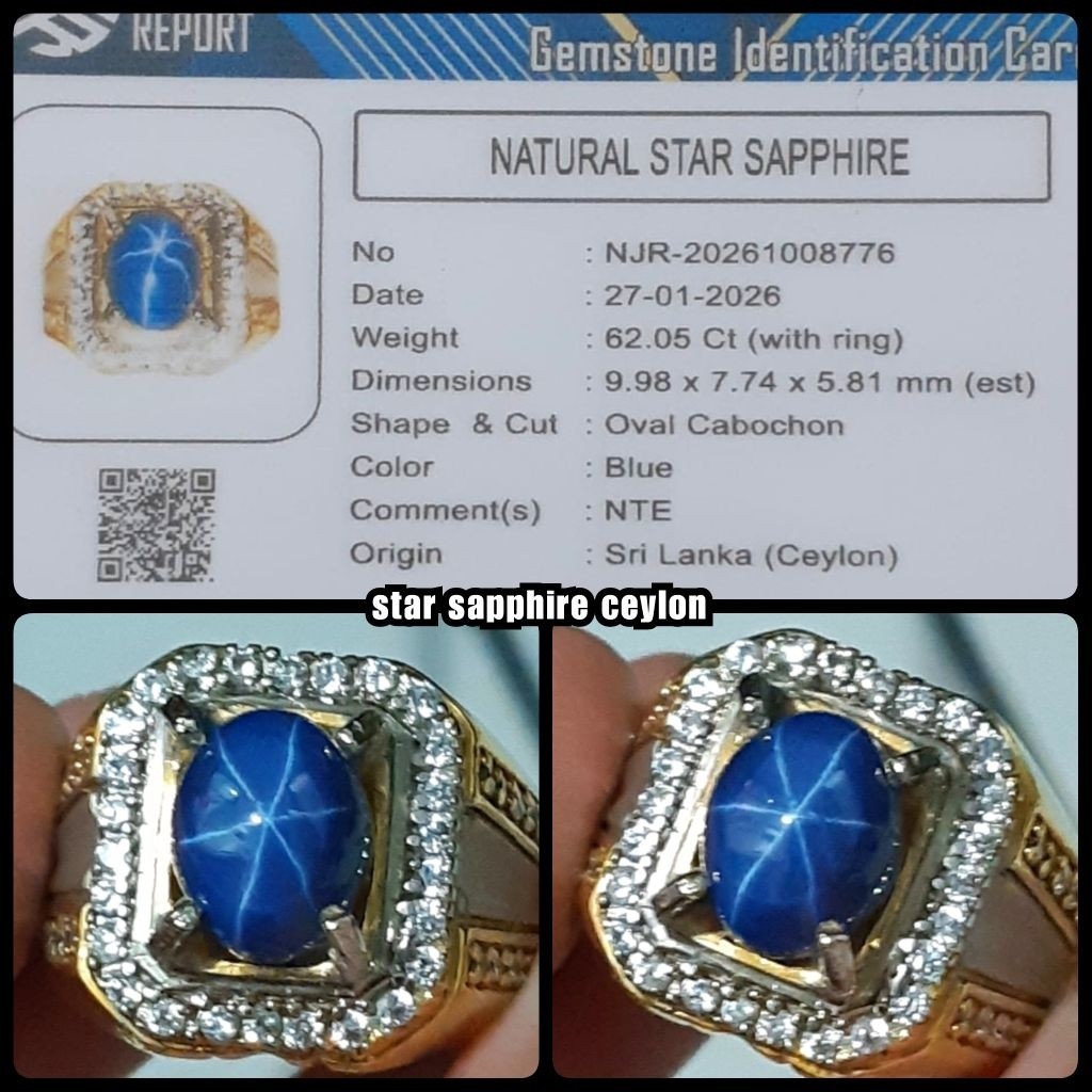 natural star sapphire ceylon royall blue + memo lab