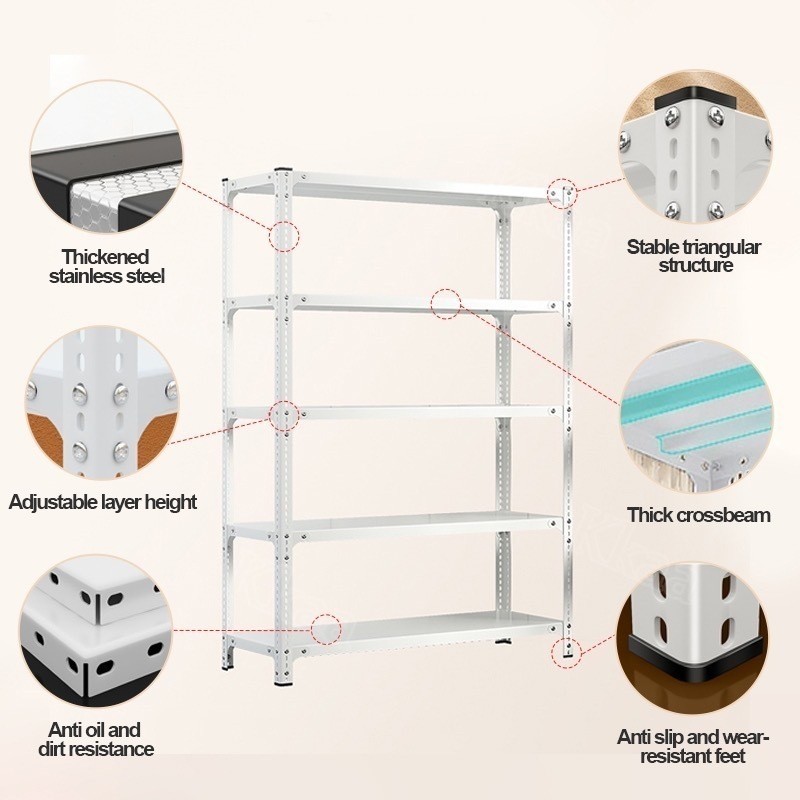 PROMOReady stok  100% BESI Rak Besi Susan 5/6 tingkat Rack Besi Tinggi 150CM/180CM/200CM Rak Susun B