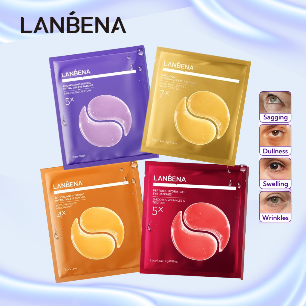 LANBENA 1 & 7 Pairs Eye Mask Series | Lanbena Retinol Eye Mask Mata - Vitamin C Eye Mask Mata - 24K 