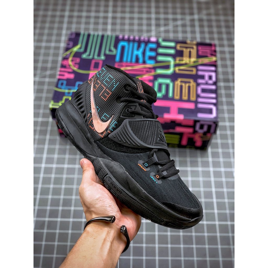 Nike Kyrie 6 Hitam Biru Merah Shot Clock Sepatu Basket