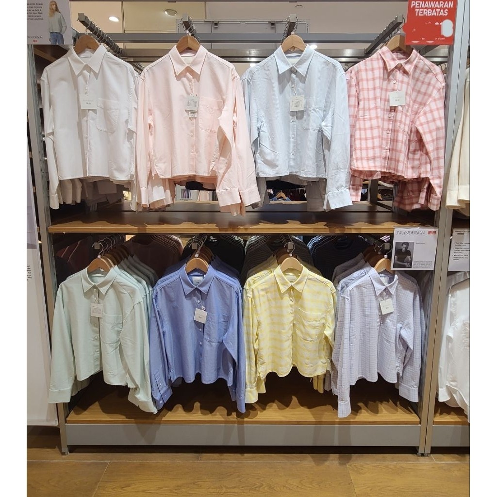BIG SELLE RAHMADAN UNIQLO Kemeja JW Anderson Kemeja Oxford Boxy Lengan Panjang ORIGINAL Jastip