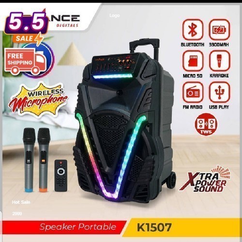 Speaker Meeting Portable Advance 15 inch Free Mic Wireless K1501 K1502 K1504 K1506 K1507 K1508 K1512