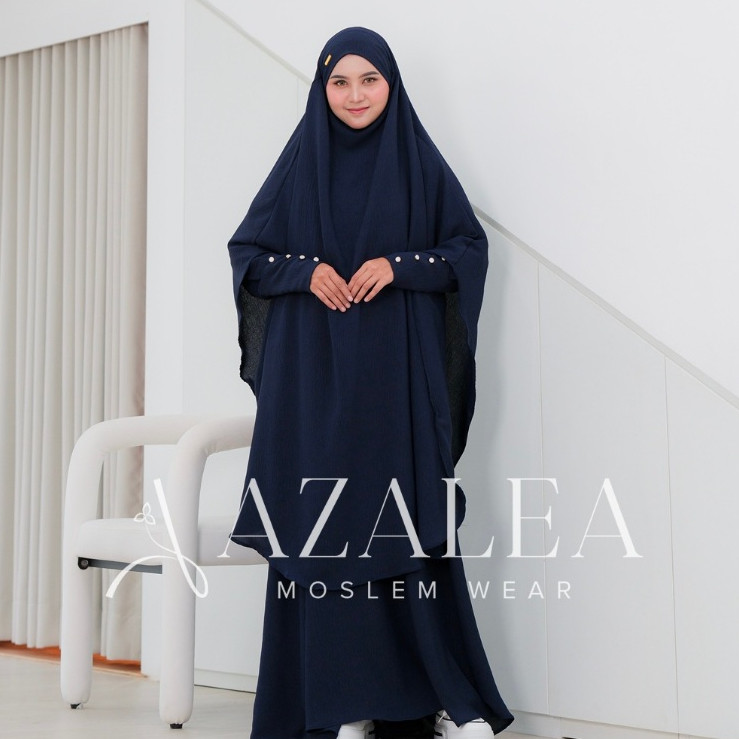 SETRAMALL    Medina One Set Syar'i Umrah Haji Abaya + Long French Khimar Gamis Umroh Wanita Dress Mu